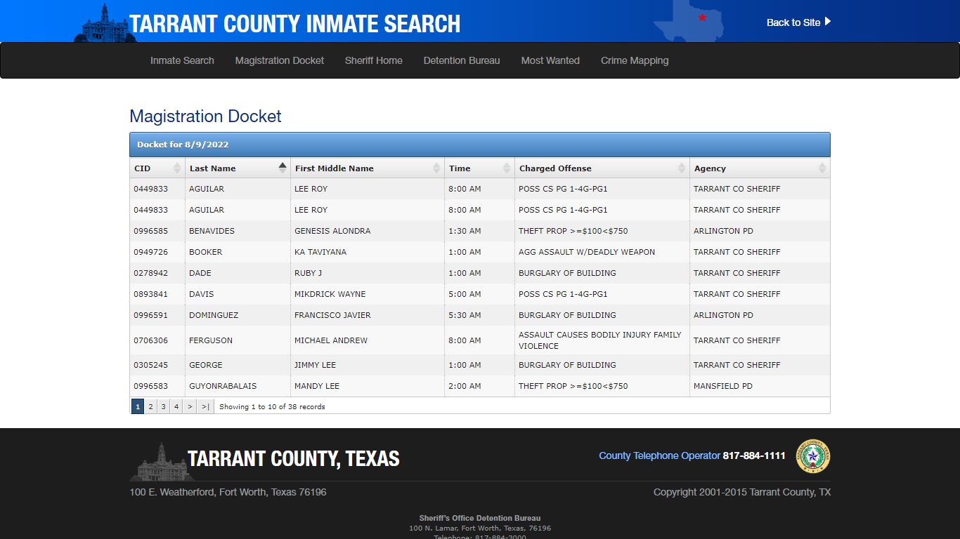 Inmate Search