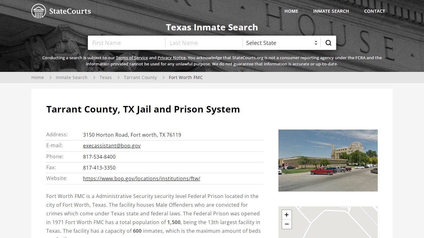 Fort Worth FMC Inmate Records Search, Texas - StateCourts