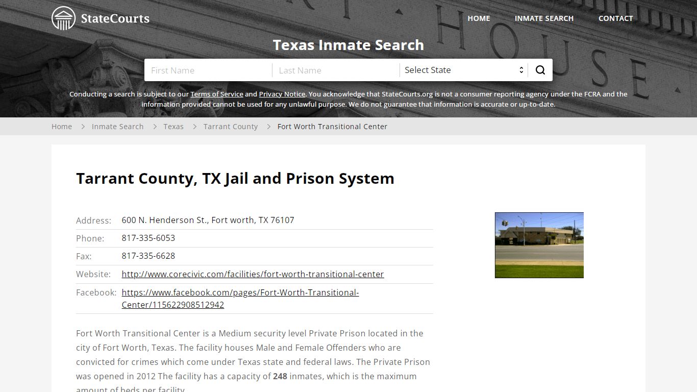 Fort Worth Transitional Center Inmate Records Search ...